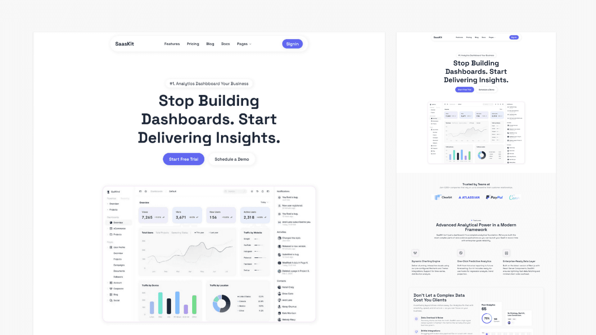 SaaSKit — Next.js Statistics & Analytics Dashboard SaaS Kit preview