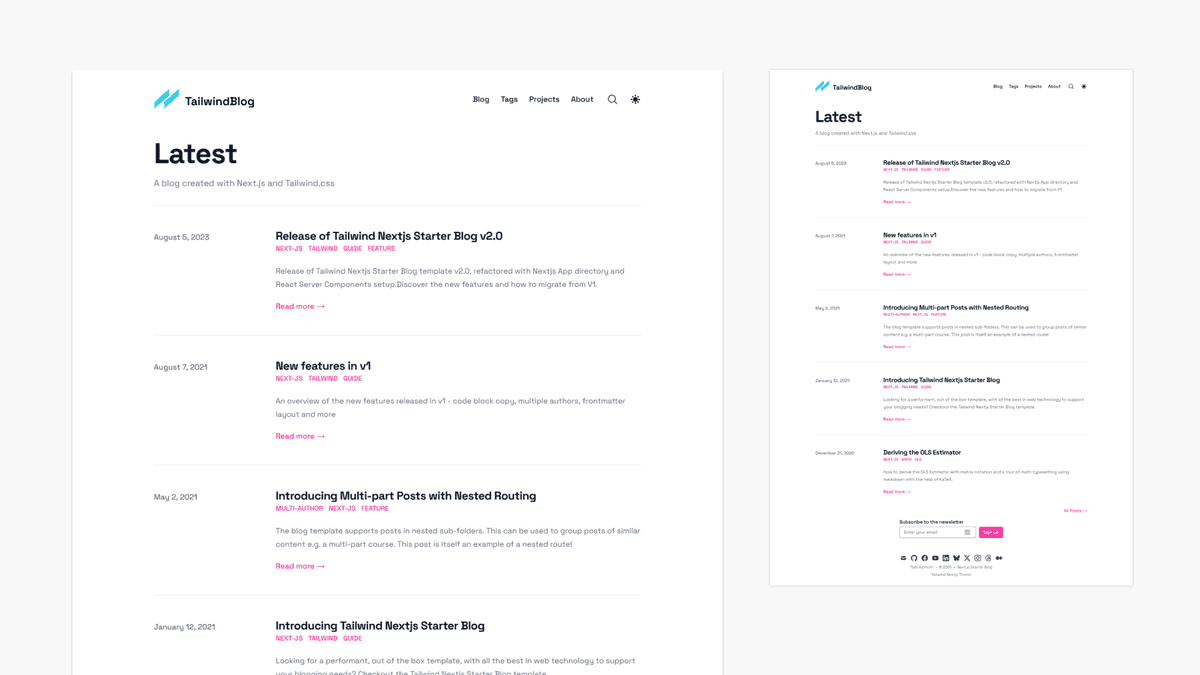 Free Next.js Tailwind Blog Template