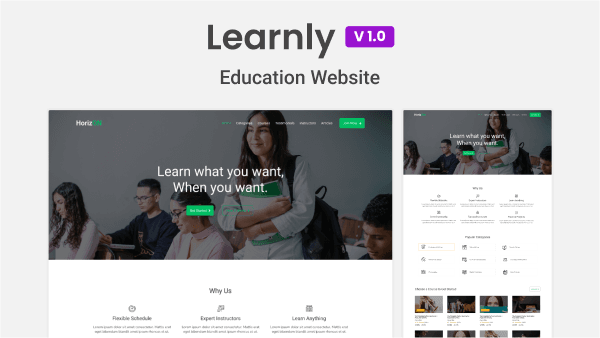 Learnly – Figma Template for Modern Educational Platforms
